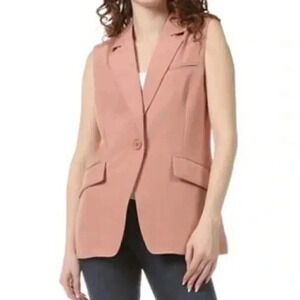 Avec Les Filles NWT Pink Blazer Sleeveless Vest
